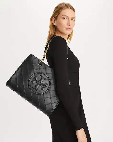 Tory Burch Fleming leather tote bag - Black