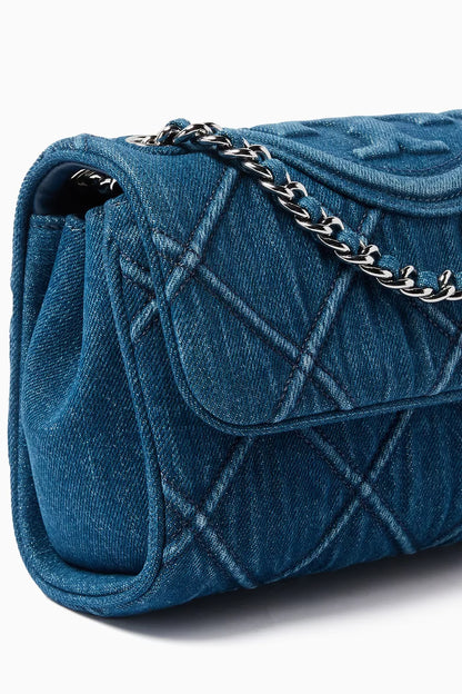 Tory Burch- Small Fleming Convertible Shoulder Bag in Denim