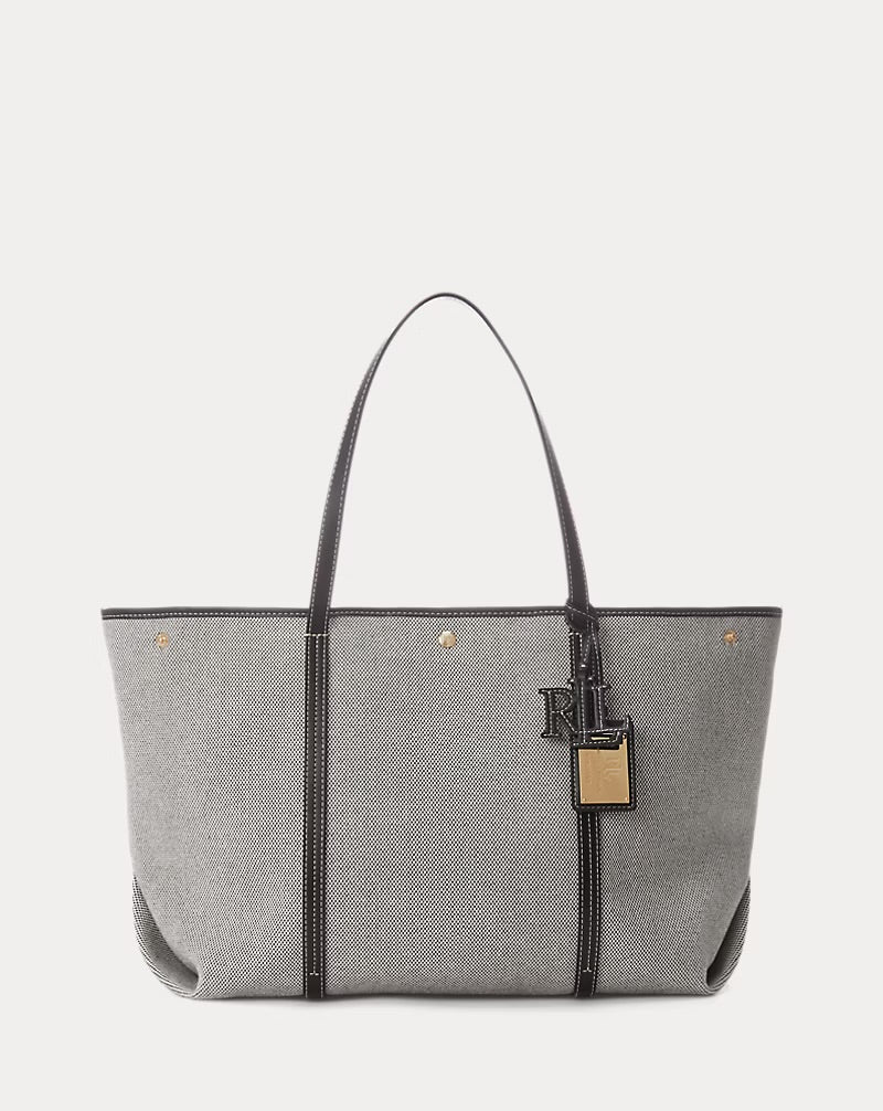 Ralph Lauren Canvas & Leather Large Emerie Tote