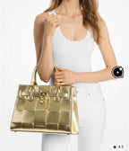 Michael Kors Hamilton Medium Metallic Satchel