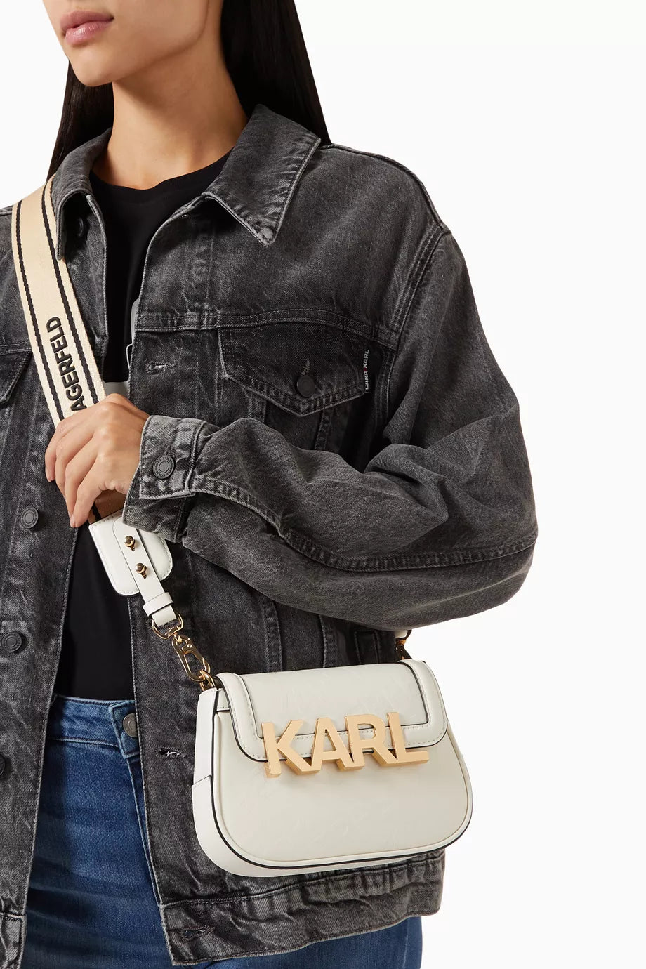 Karl Lagerfeld Paris Letters Embossed Crossbody