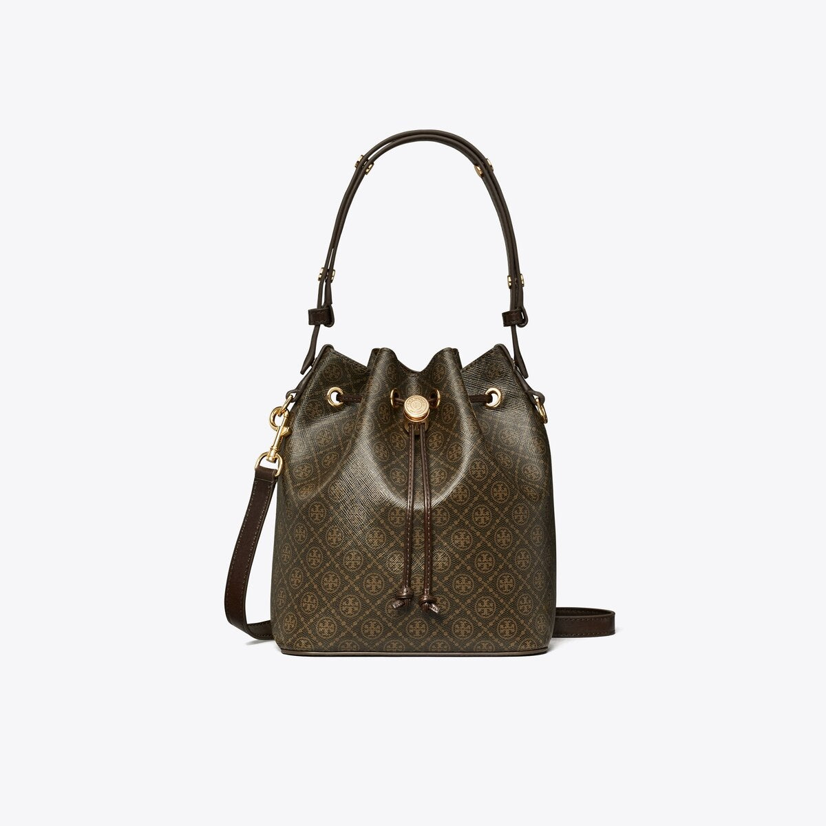 Tory Burch T Monogram Coated Canvas Bucket Bag