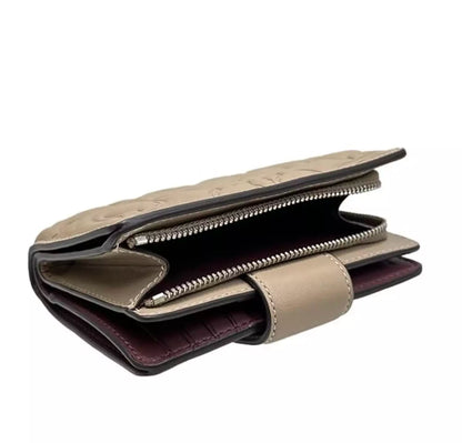 Coach Medium Corner Zip Wallet With Signature Leather