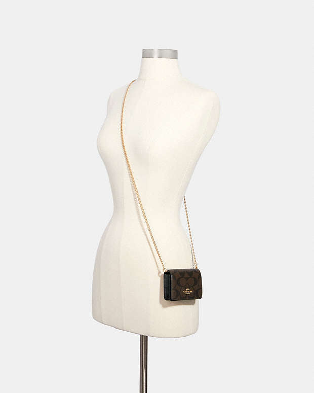 Coach Mini Wallet On A Chain In Signature Canvas coach