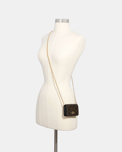 Coach Mini Wallet On A Chain In Signature Canvas coach