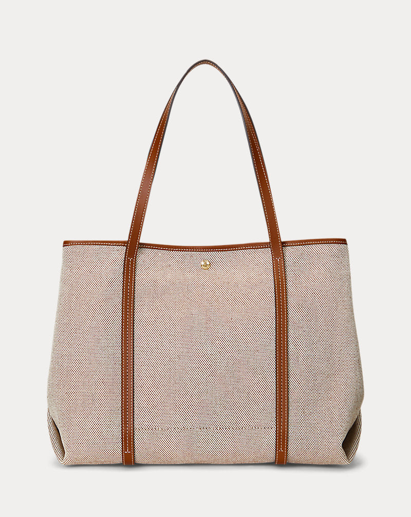 Ralph Lauren Canvas & Leather Large Emerie Tote