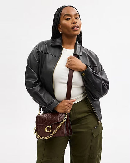 Coach Chain Tabby Shoulder Bag With Quilting