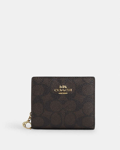 Coach Snap Wallet In Signature Canvas
