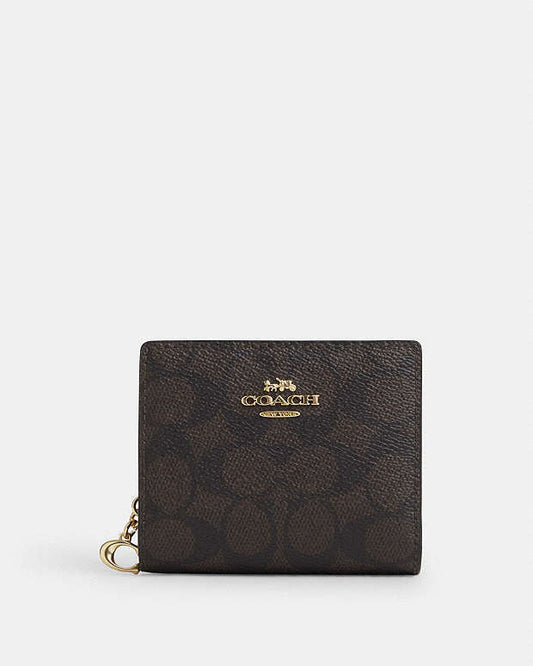 Coach Snap Wallet In Signature Canvas