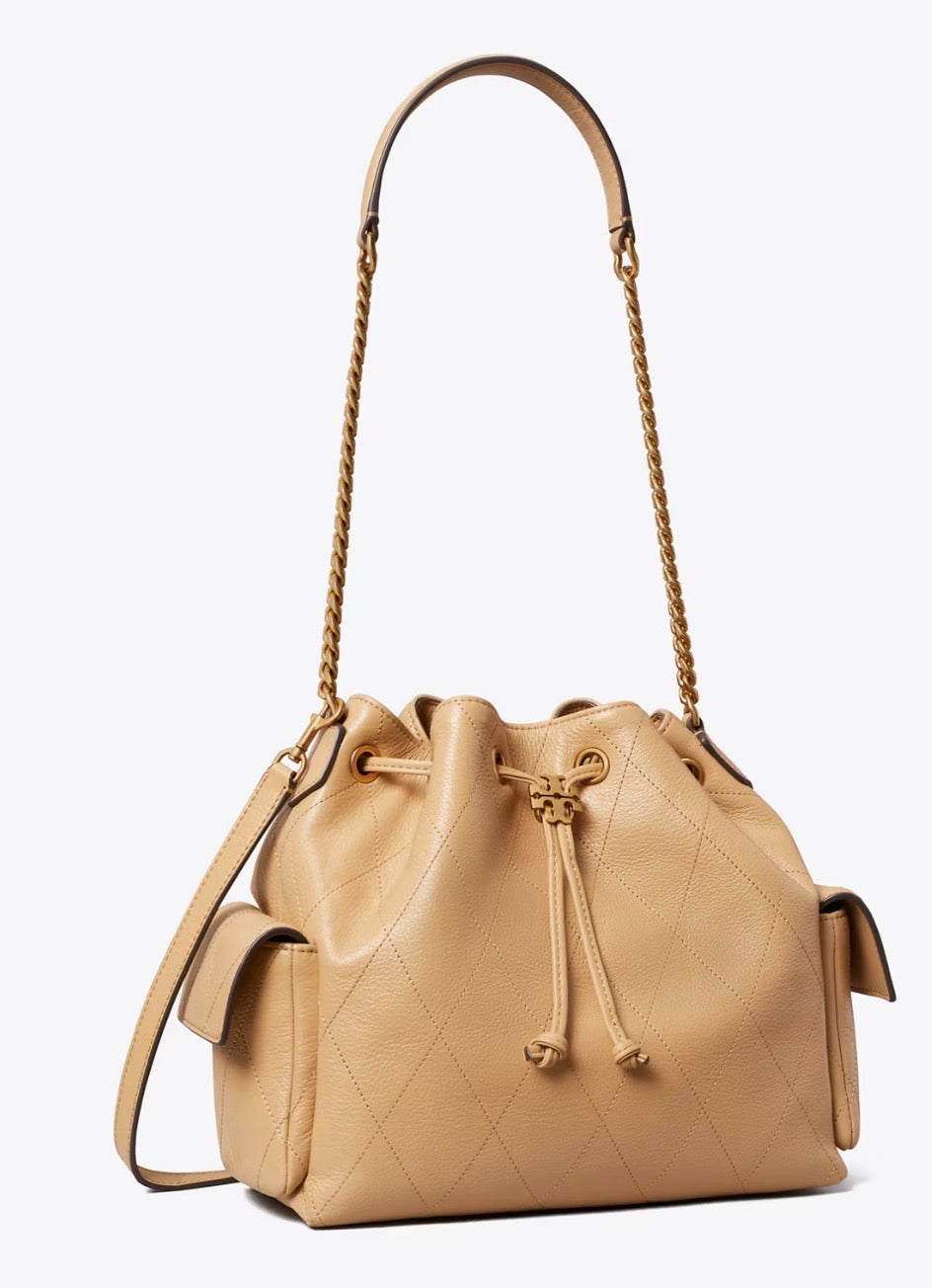 Tory Butch Charlie Quilted Drawstring Shoulder Bag
