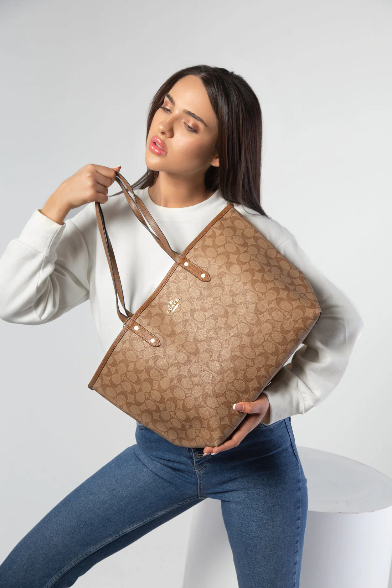 Coach Reversible City Tote Handbag In Camel