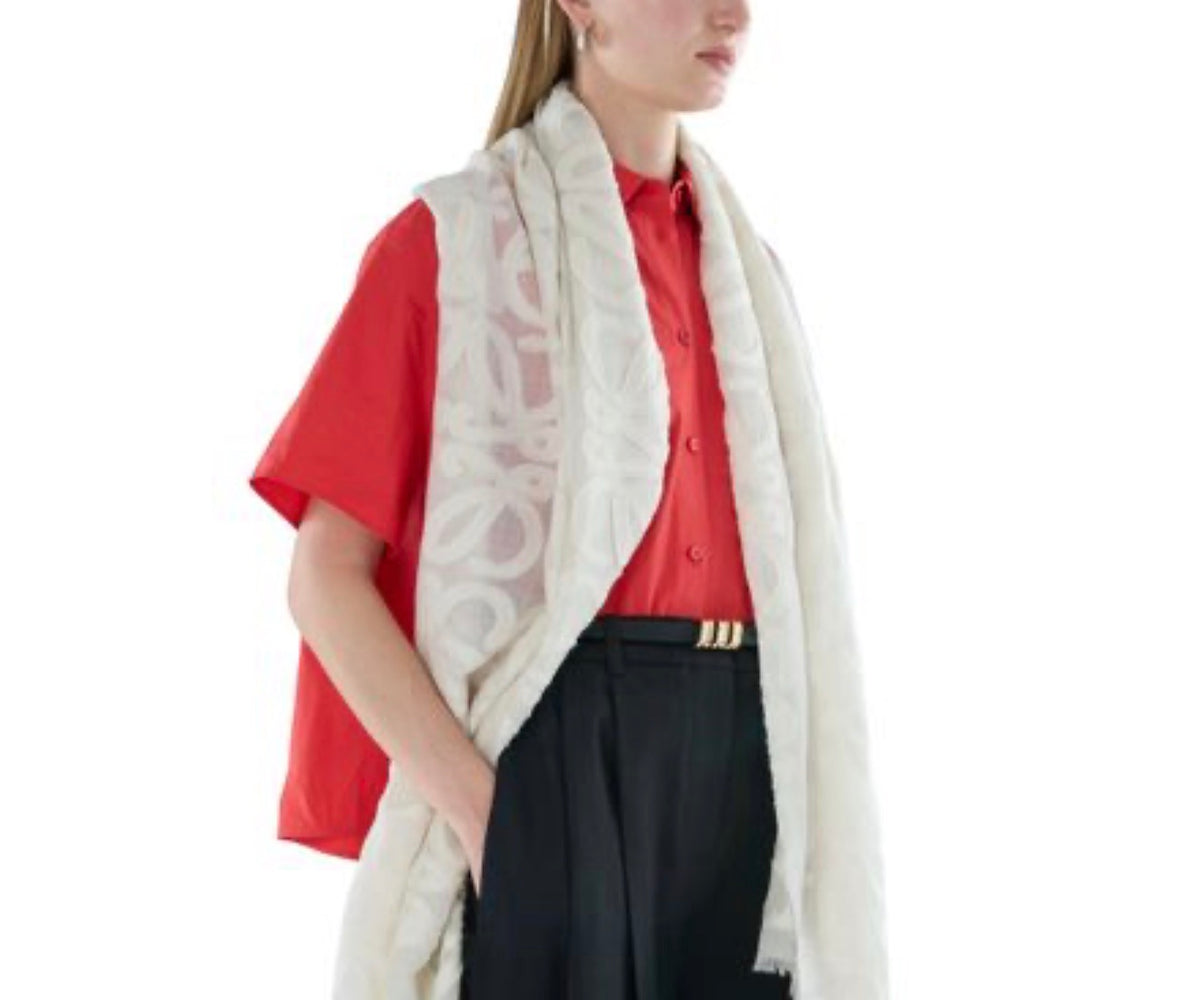 Loewe Scarf in wool, cotton and silk blend