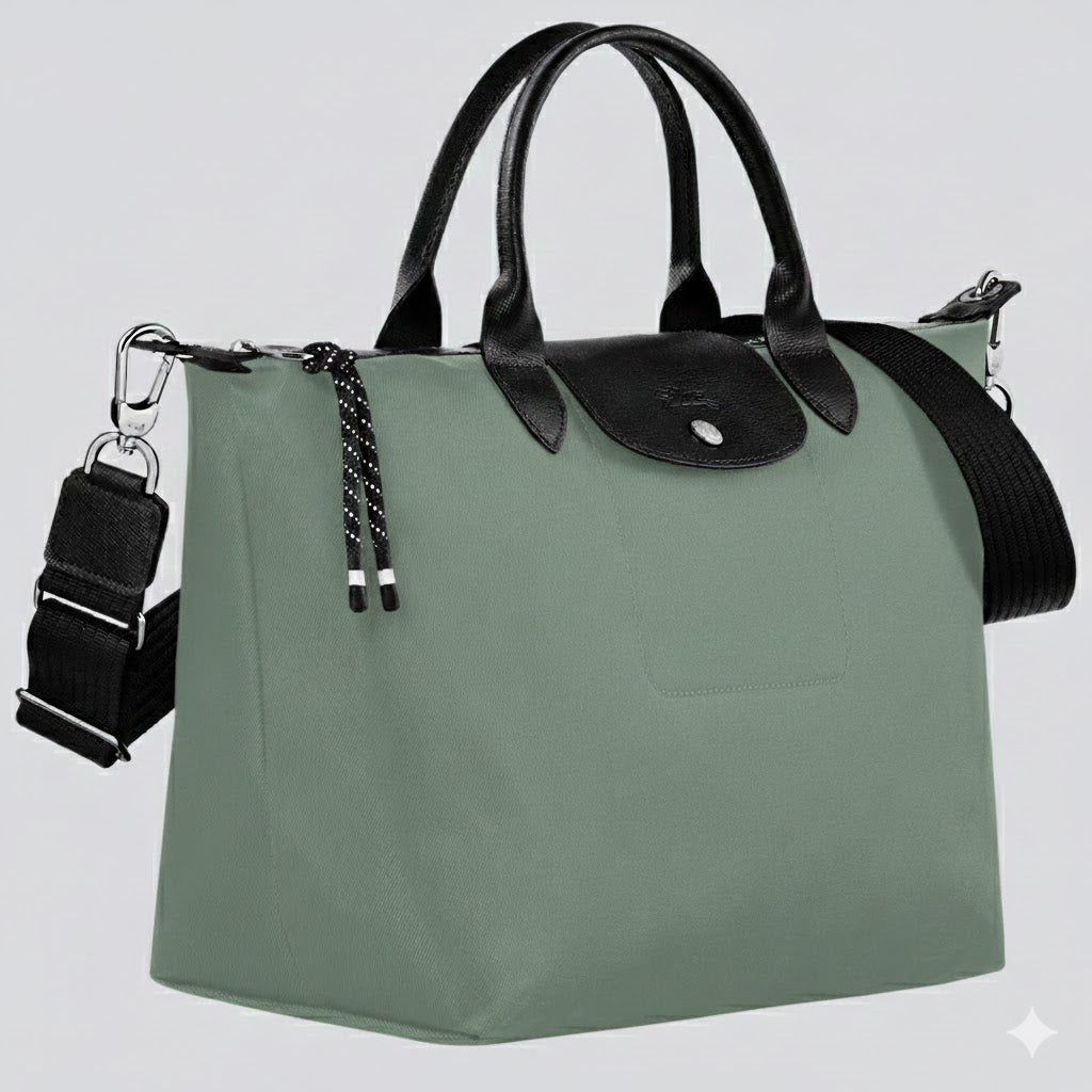 Longchamp Le Pliage Energy Handbag In Vervain Recycled Canvas - Small