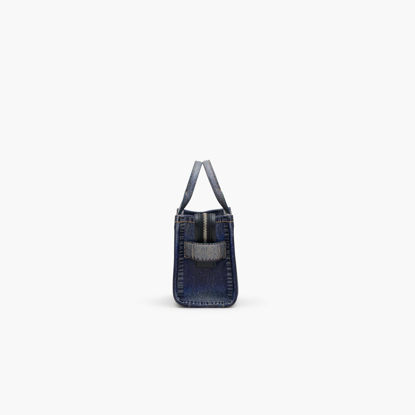 Marc Jacobs The Denim-Printed Leather Micro Tote Bag