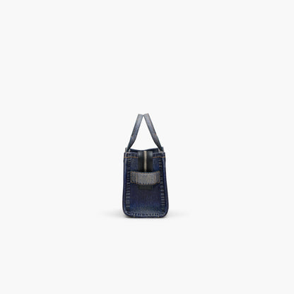Marc Jacobs The Denim-Printed Leather Micro Tote Bag