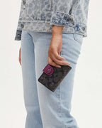 Coach Medium Corner Zip Wallet In Signature Canvas With Country Floral Print