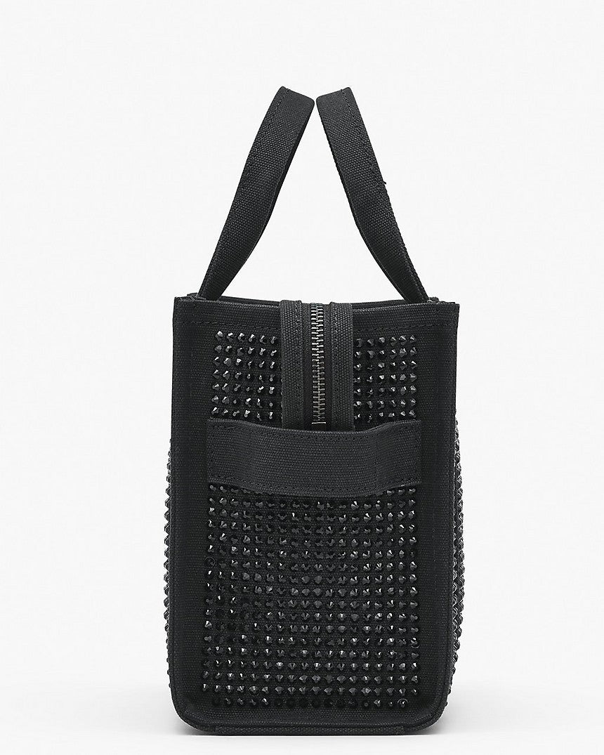 Marc Jacob The Crystal Canvas Small Tote Bag In Black