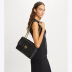 TORY BURCH
Kira Chevron Convertible Shoulder Bag in black leather
