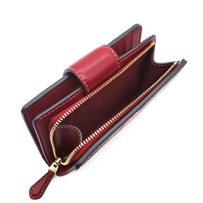 Coach Medium Corner Zip Wallet in Signature Canvas with Cherry Print.