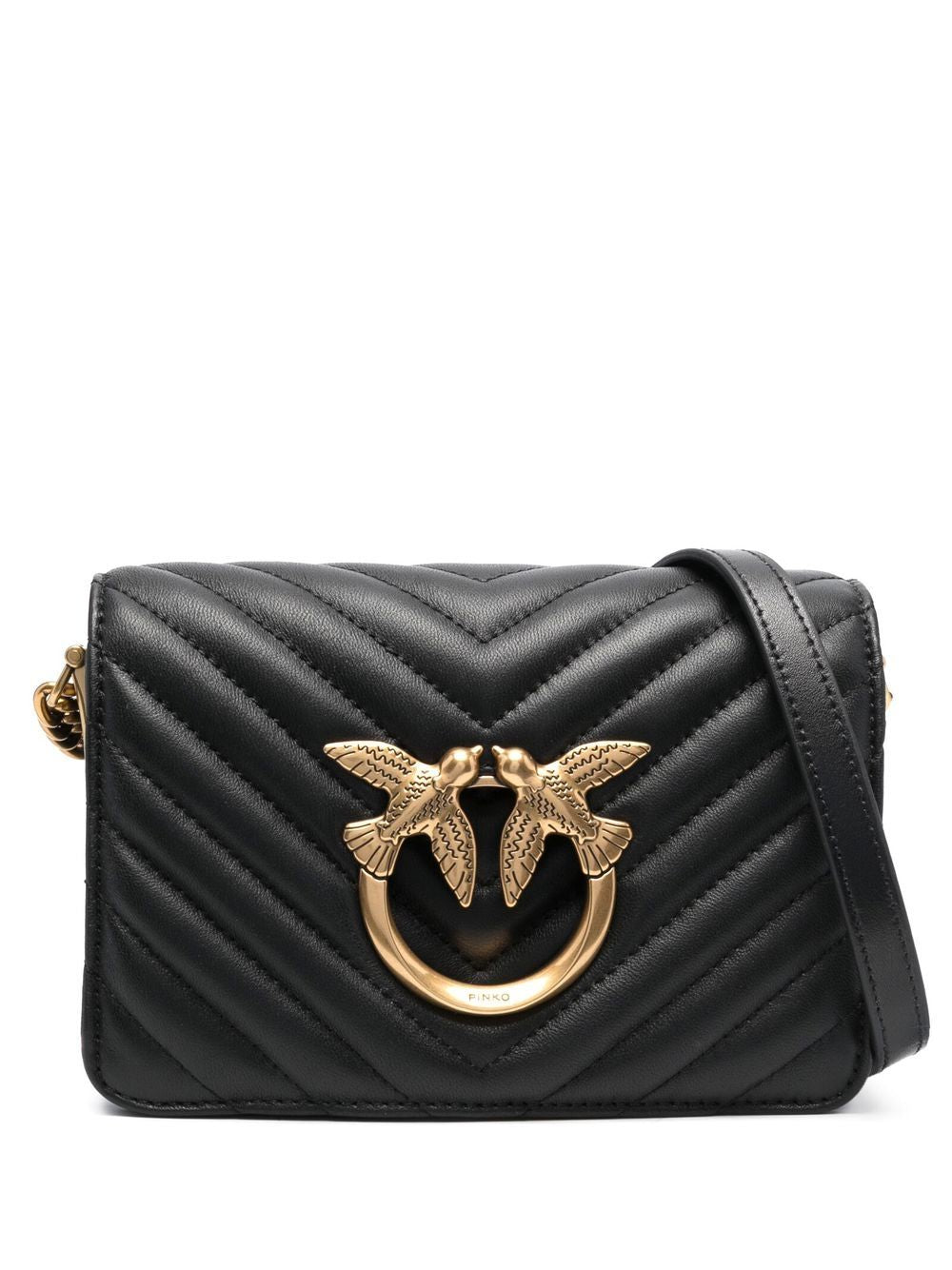 PINKO
Mini Love Click Bag in Chevron Leather