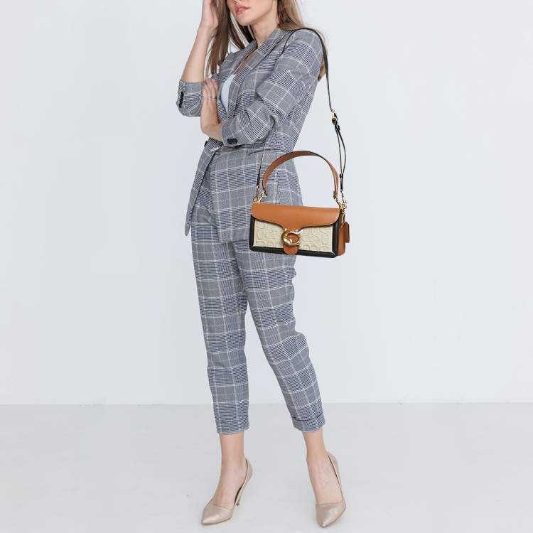 Coach Tri Color Signature Canvas and Leather Tabby 26 Shoulder Bag