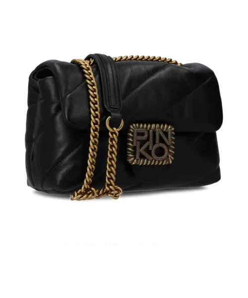 Pinko Leather messenger bag Love Mini Puff Maxi Quilt Jewe
