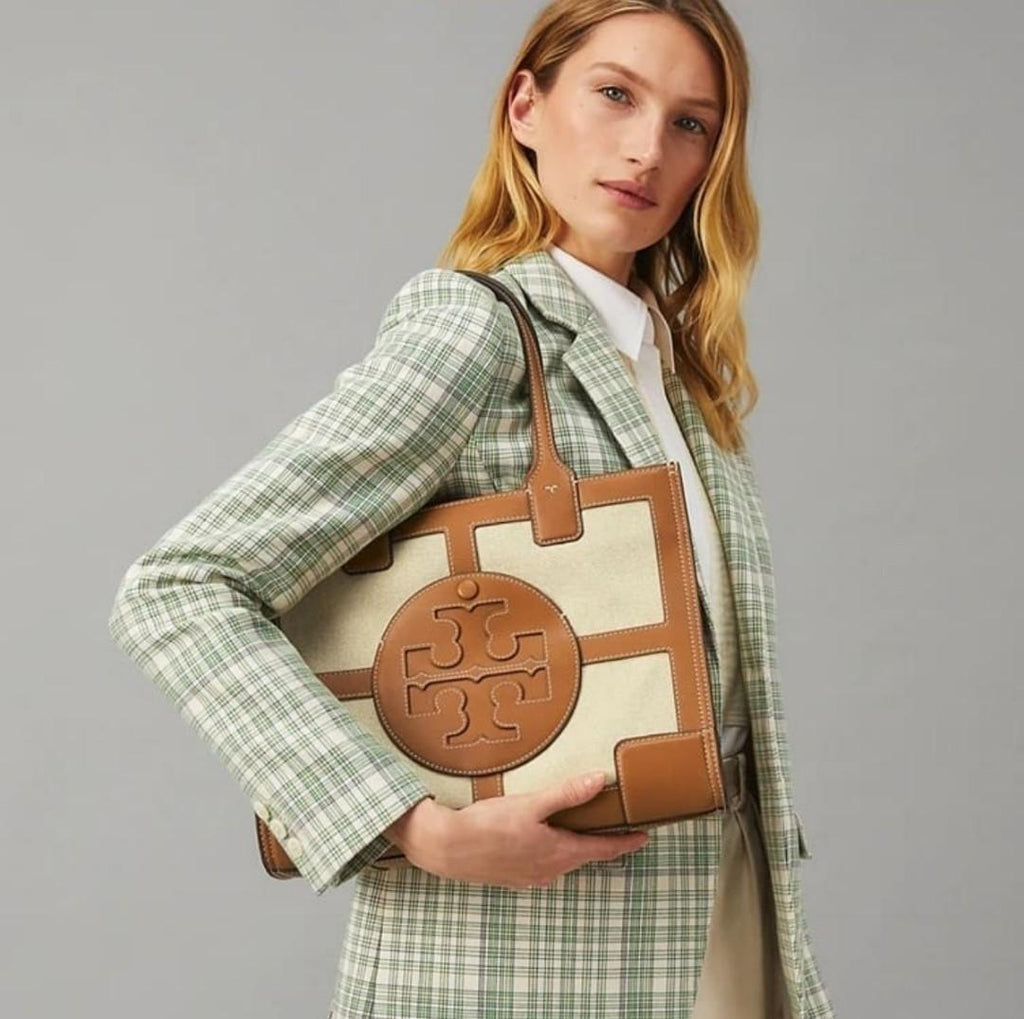 Tory Burch Ella Canvas Quadrant Tote Bag