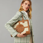 Tory Burch Ella Canvas Quadrant Tote Bag
