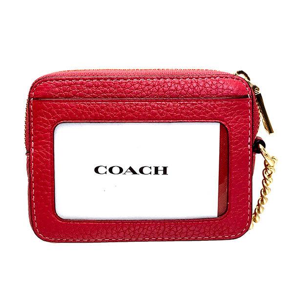 COACH 
Pebbled Leather Zip Card Case
