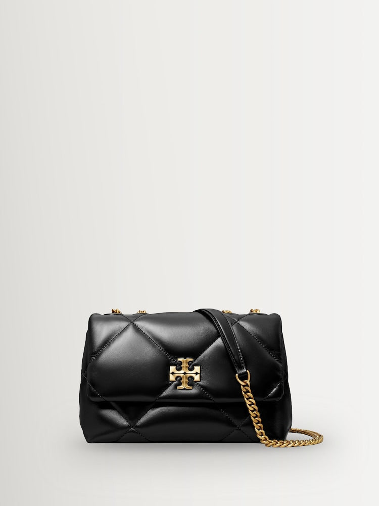 Tory Burch Black Small Kira Diamond Quilt Convertible Shoulder Bag