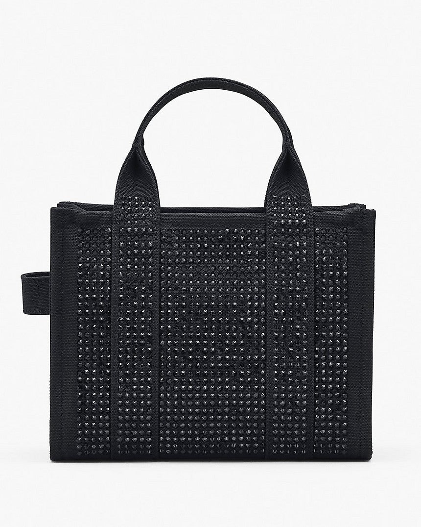 Marc Jacob The Crystal Canvas Small Tote Bag In Black