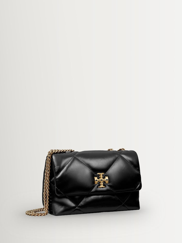 Tory Burch Black Small Kira Diamond Quilt Convertible Shoulder Bag