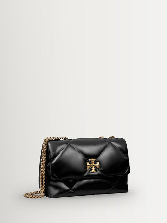 Tory Burch Black Small Kira Diamond Quilt Convertible Shoulder Bag