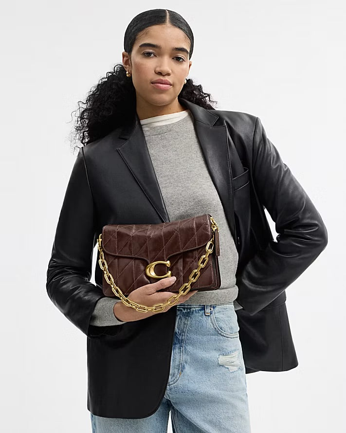 Coach Chain Tabby Shoulder Bag With Quilting