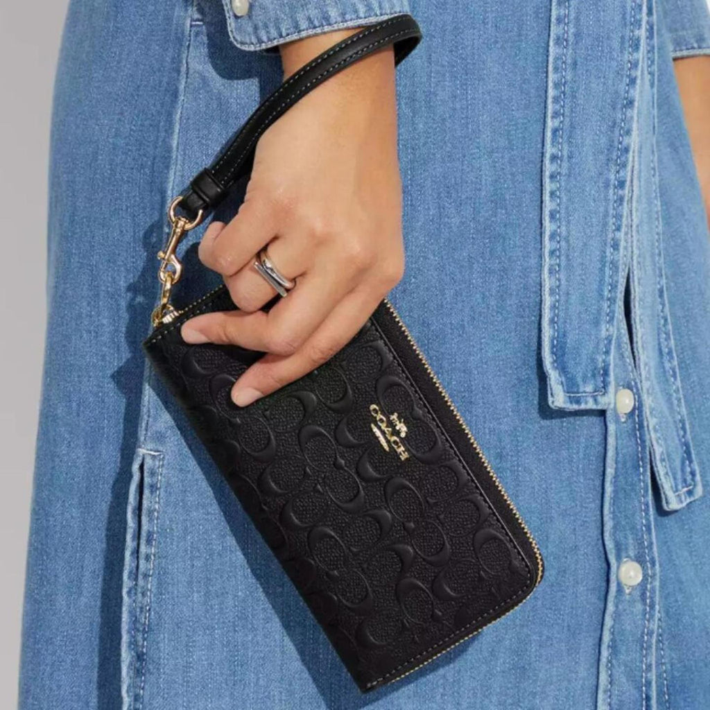 Coach Boxed Long Zip Around Wallet In Signature Leather
