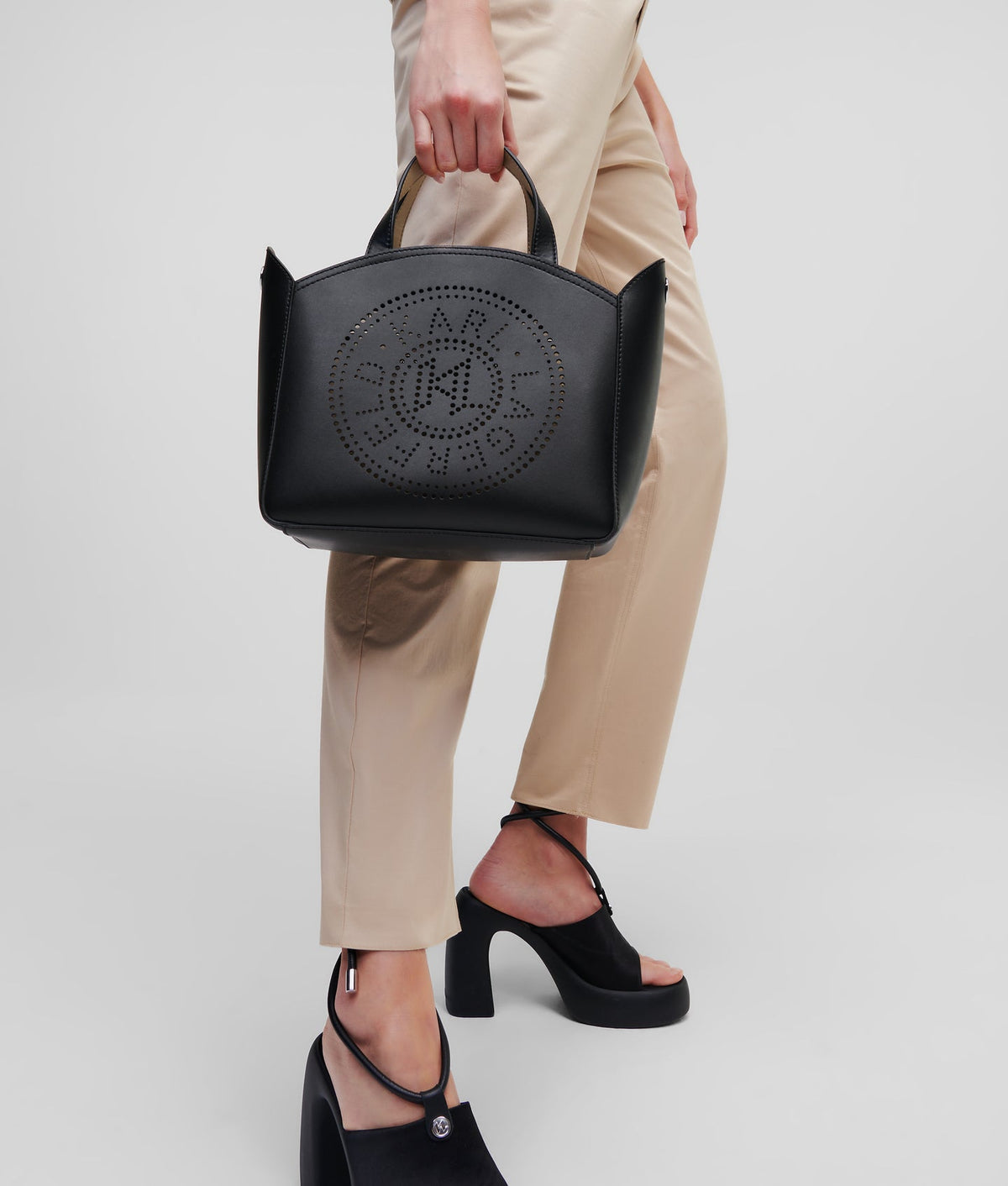 Karl Lagerfeld K/Circle Perforated Small Tote Bag