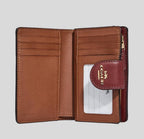 Coach Medium Corner Zip Wallet In Signature Canvas With wild flowers