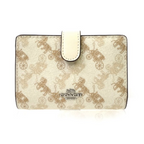 Coach Medium Corner Zip Wallet With Horse And Carriage Print