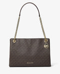 Michael Kors Christina Medium Signature Logo Messenger Bag