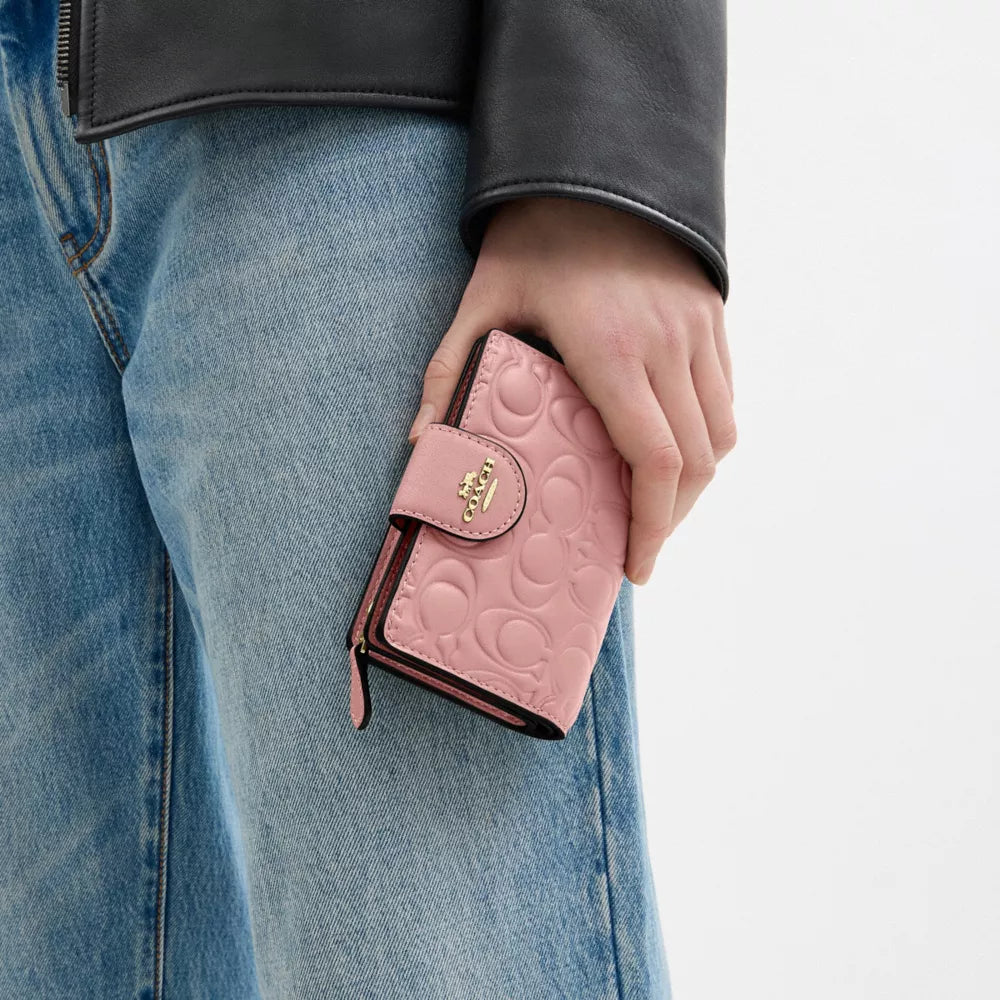 Coach Medium Corner Zip Wallet With Signature Leather