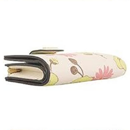 COACH Medium Corner Zip Wallet With Floral Cluster Print Style