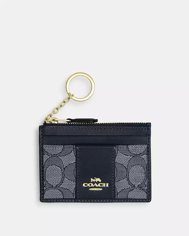 Coach Mini Skinny Id Case In Signature Jacquard