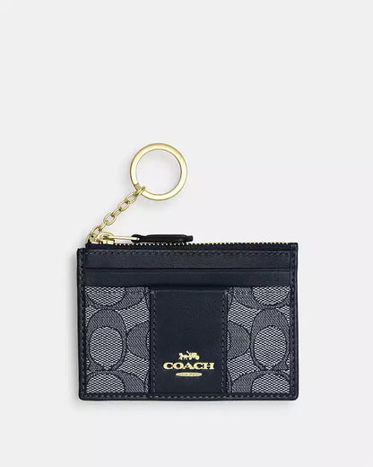 Coach Mini Skinny Id Case In Signature Jacquard