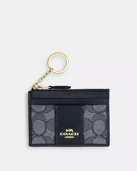 Coach Mini Skinny Id Case In Signature Jacquard