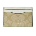Coach Card Case in Signature Canvas, Khaki/Chalk