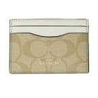 Coach Card Case in Signature Canvas, Khaki/Chalk
