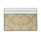 Coach Card Case in Signature Canvas, Khaki/Chalk