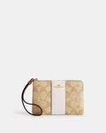 COACH
Corner Zip in Signature Canvas with Leather Stripe Bag