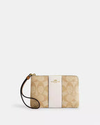 COACH
Corner Zip in Signature Canvas with Leather Stripe Bag