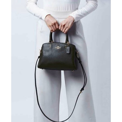 Coach Mini Lillie Crossgrain Carryal Black